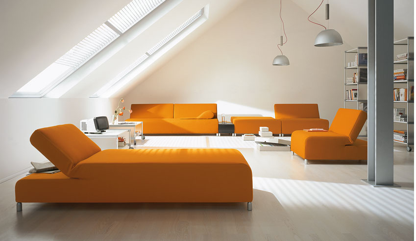 orange sofa cheap living room sets Living Room Furniture Design ...
