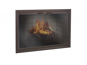 glass doors design for beauty of fireplace