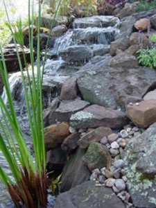 terraced landscape for your home with natural style waterfall