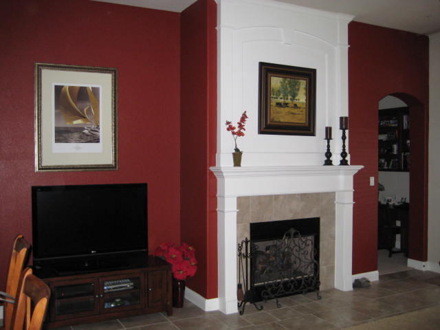 Red Accent Wall Living Room Simple, Red Accent Wall Living Room Design
